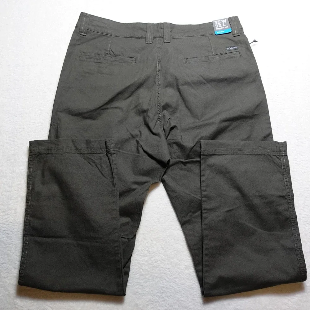 Columbia Pants Mens 35x32 Green Straight Leg Regular Fit Omni-Shade Hiking Chino